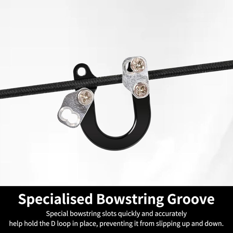 SP.G 2 Sets Archery D Loop, Archery Metal D Loop for Compound Bow Release Nocking Loop with Screwdrivers Mounted on Bowstring Screw Reinforcement Compound Bow Accessories Hunting - Image 3